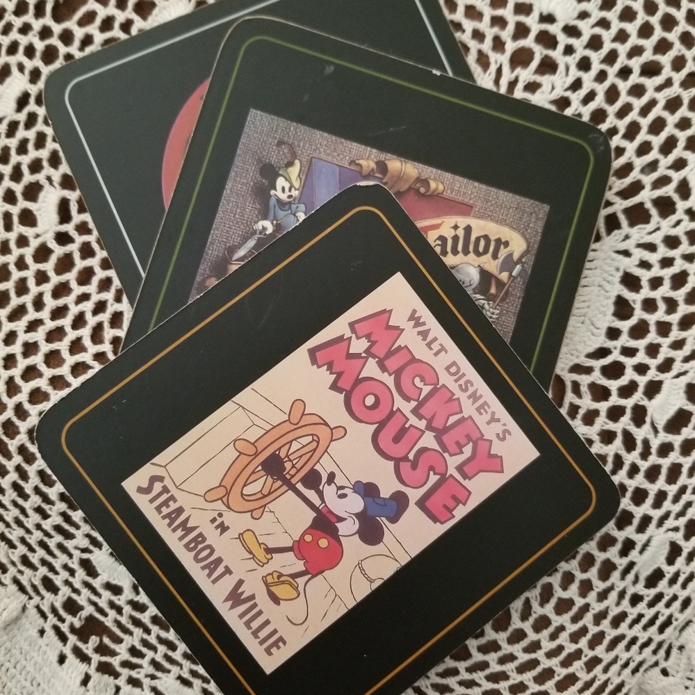 Disney Mickey Vintage Prints Cork Backed Coasters 3